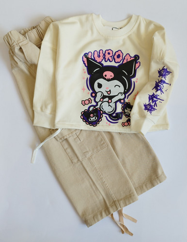 کراپ شلوار کارگو کتان کرومی