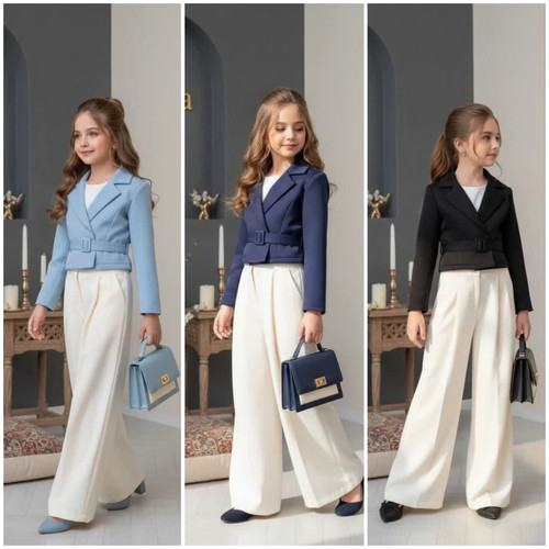 کراپ کت و شلوار مجلسی و شیک دخترانه 🎀